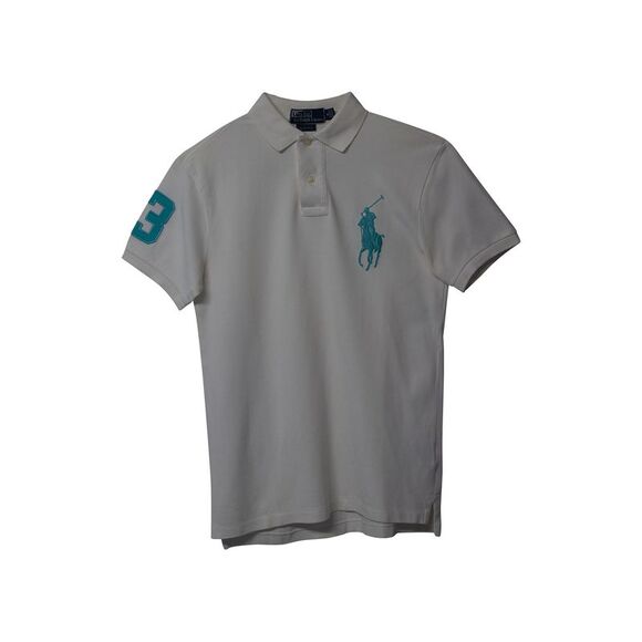 Pre Loved Ralph Lauren Vintage Polo Shirt Classic Fit Short Sleeve Men white - Picture 1 of 4